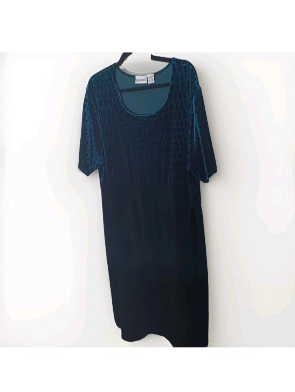 Fashion Bug Vintage Dark Teal Green Soft Velvet Dress 26/28W